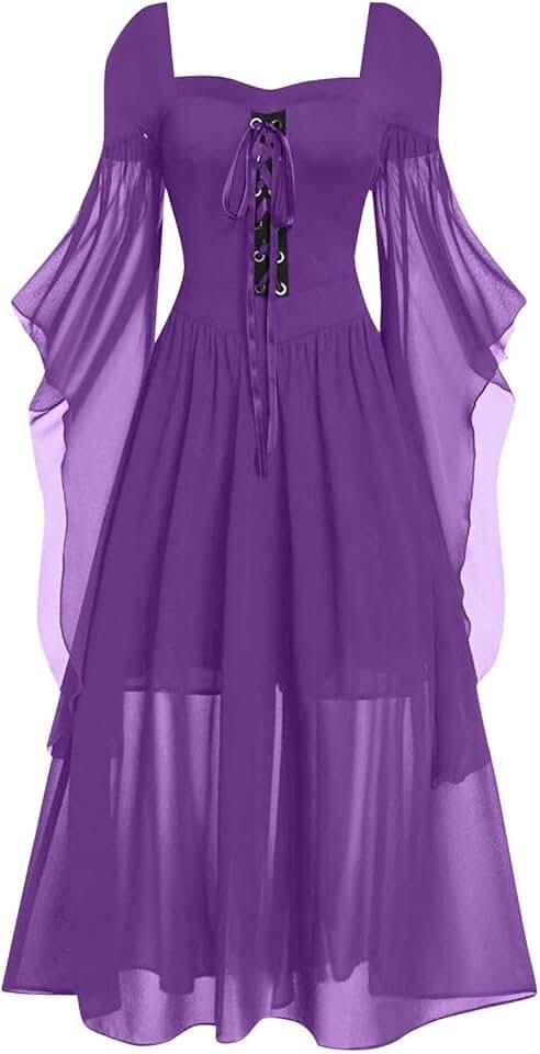 Goth Dress for Women 2024 Retro Cocktail Batwing Halloween Evening Dresses Fashion Plus Size