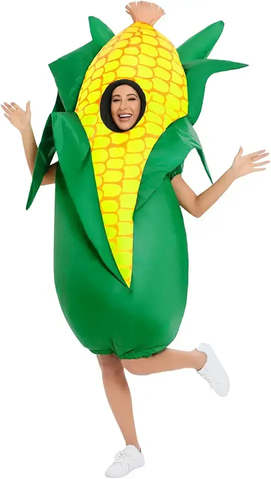 Inflatable Corn Costume for Adult Inflatable Halloween Costumes Funny Blow Up Food Costume