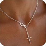 Infinity Cross Necklace for Women, Dainty Cross Pendant Necklae, Non Tarnish & Waterproof Necklace,