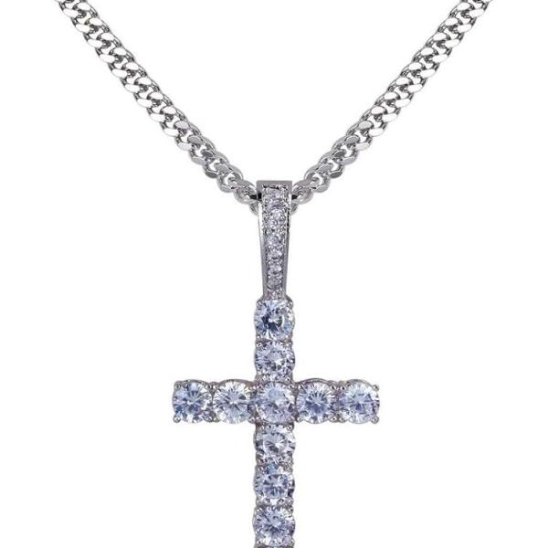 TOPGRILLZ Cross Necklace for Men Gold Necklace for Women Gold Heart Cross Jewelry 14K Silver Plated