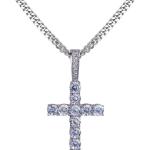 TOPGRILLZ Cross Necklace for Men Gold Necklace for Women Gold Heart Cross Jewelry 14K Silver Plated