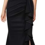 Women's Elegant Off Shoulder Ruffle Formal Evening Long Dress