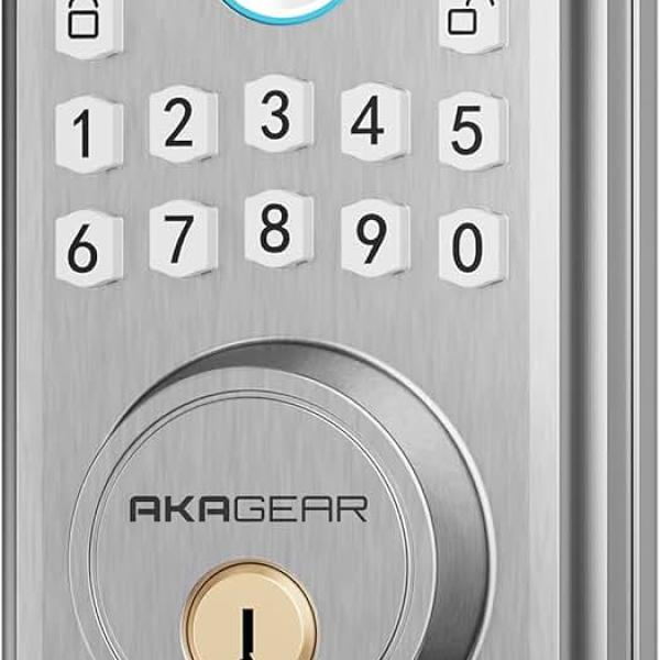 Keyless Entry Door Lock - AkaGear Smart Door Lock, Fingerprint Electronic Keypad Deadbolt Lock,