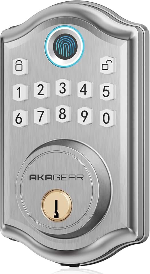 Keyless Entry Door Lock - AkaGear Smart Door Lock, Fingerprint Electronic Keypad Deadbolt Lock,