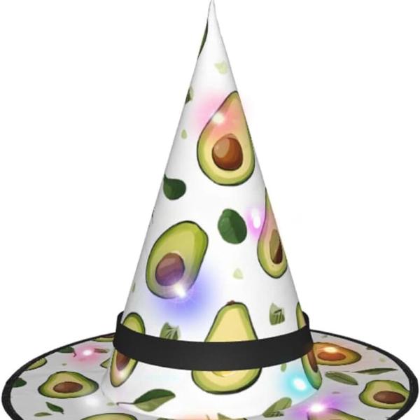 (Avocado) Witch Hat Women Large Halloween Witches Hat Adult Wide Brim Pointed Hat Fancy Dress