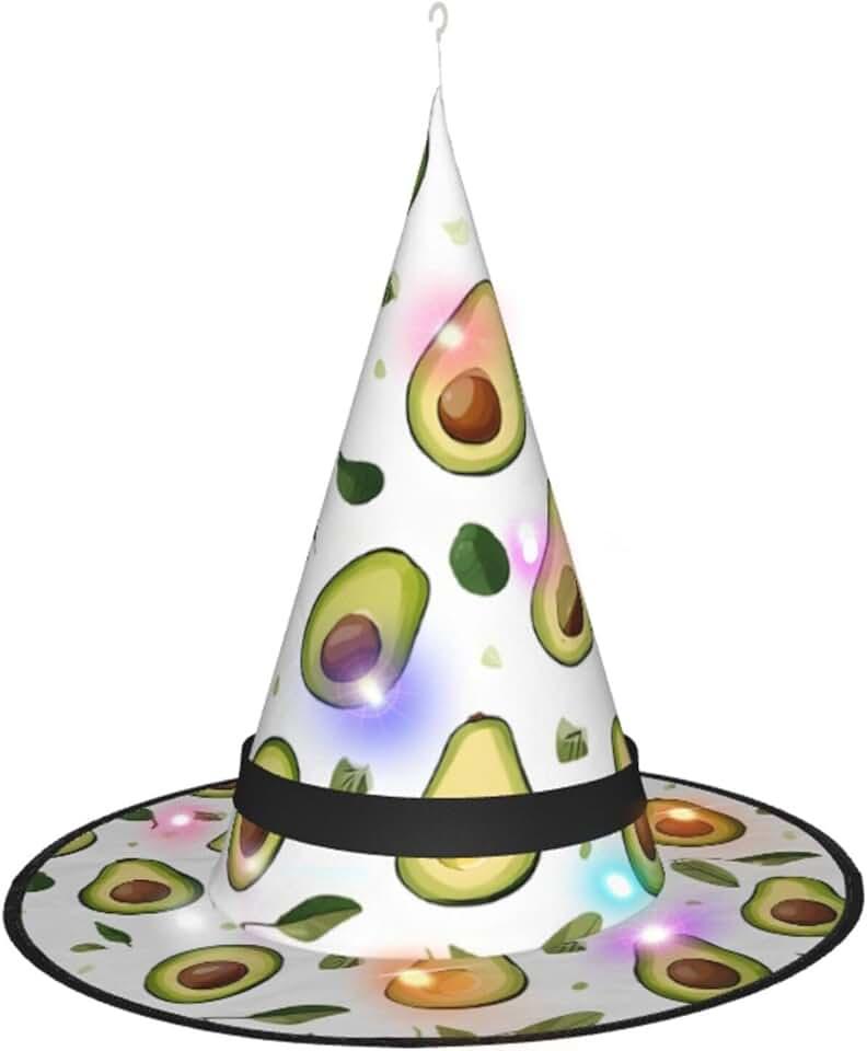 (Avocado) Witch Hat Women Large Halloween Witches Hat Adult Wide Brim Pointed Hat Fancy Dress