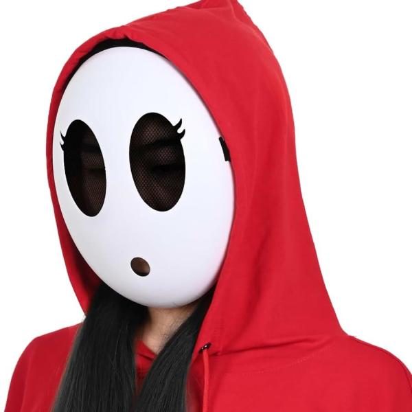 Halloween Mask, Shy Guy Mask, Shy Guy Costume, Full Face Shy Guy Mask Adult, Ghost Face Mask