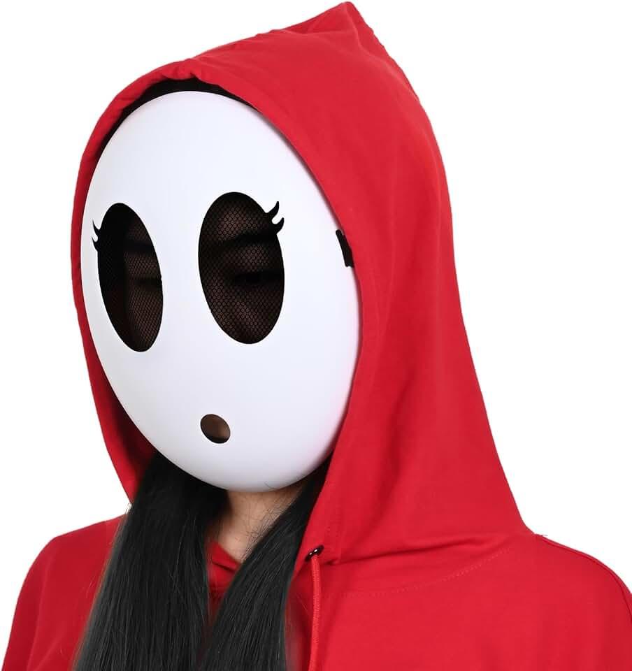 Halloween Mask, Shy Guy Mask, Shy Guy Costume, Full Face Shy Guy Mask Adult, Ghost Face Mask