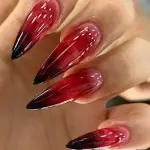 24Pcs Halloween Press on Nails Long Stiletto Fake Nails with Blood Design Halloween Glue on Nails