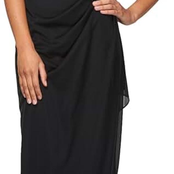 Women's Long Cold Shoulder Dress, Mother of The Bride, Formal Events, (Petite and Regular Sizes)