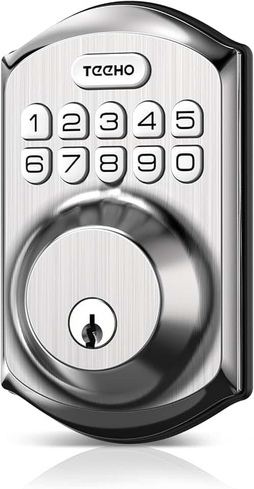 TEEHO TE001 Keyless Entry Door Lock with Keypad - Smart Deadbolt Lock for Front Door with 2 Keys -