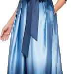 Women's Long Satin Mother of The Bride Dress with Pockets, Formal Party Gown (Petite and Regular Sizes)