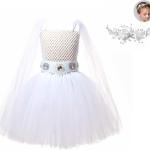 Leia Costume Leia Princess Leia Cosplay White Dress with Headband Halloween Suits