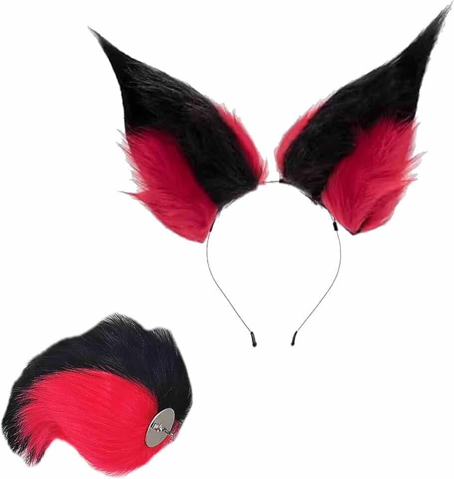 Alastor Cosplay Ears Tail Anime Alastor Headband Headwear Props Costume Accessories