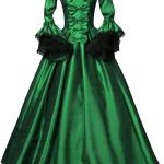 Women's Victorian Dress 1800S Medieval Renaissance Halloween Costumes Corset Flare Sleeve Dress