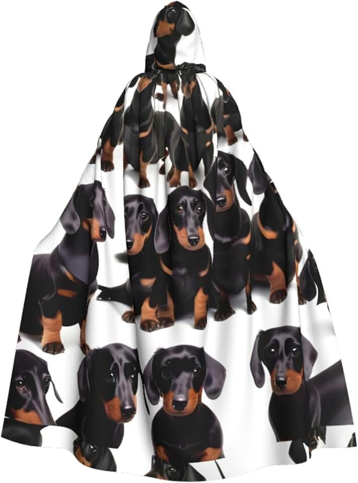 Dachshund Weiner Pet Dog Print Elegance Hooded Cloak for Halloween Carnival Theme Parties Cosplays