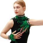 Glamorous Pearl Feather Neckwear & Cuffs Set for Elegant Special Halloween Costume Accessory 6