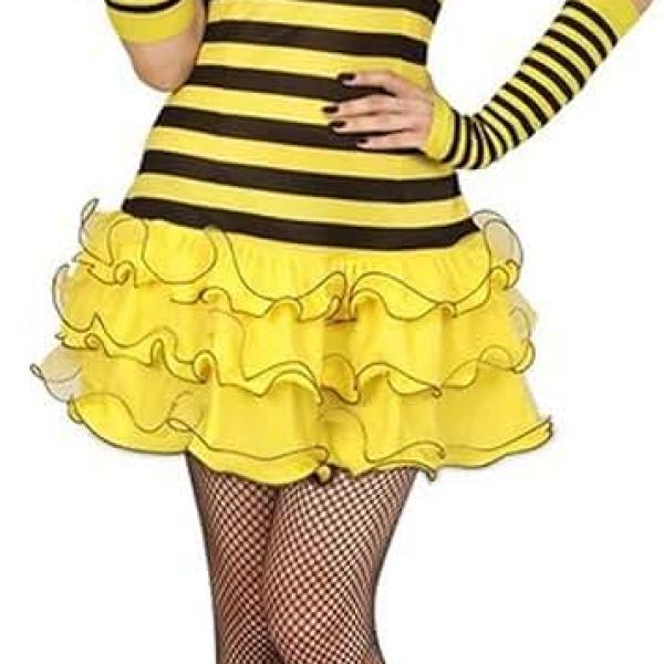 Women Bumble Bee Costume Halloween Cute Funny Bee Fancy Dress Up Outfits with Headwear and Wings