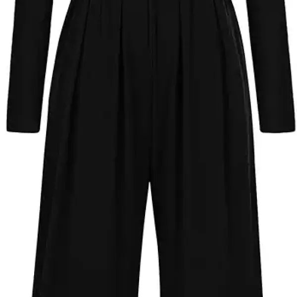 PRETTYGARDEN Women's Jumpsuit Dressy Casual One Piece Outfits Long Sleeve Mock Neck Wide Leg Pants Rompers