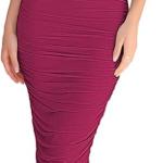 Women's Off Shoulder Ruched Bodycon Midi Dresses Short Sleeve Elegant Cocktail Party Tube Dress