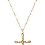 Dremmy Studios Cross Pendant Necklace for Women 14K Gold Plated Cubic Zirconia Evil Eye Butterfly