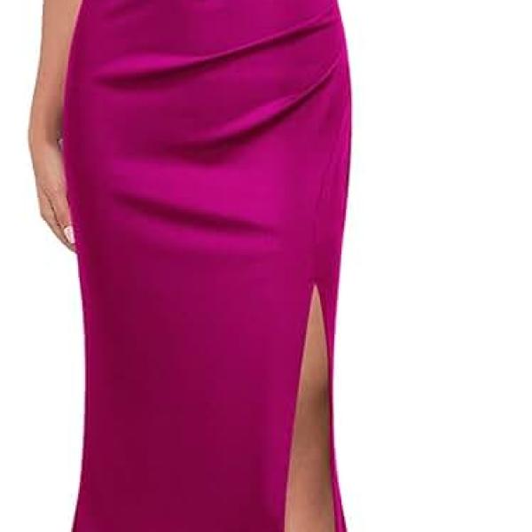 Women Sleeveless V Neck Split Evening Cocktail Long Dress