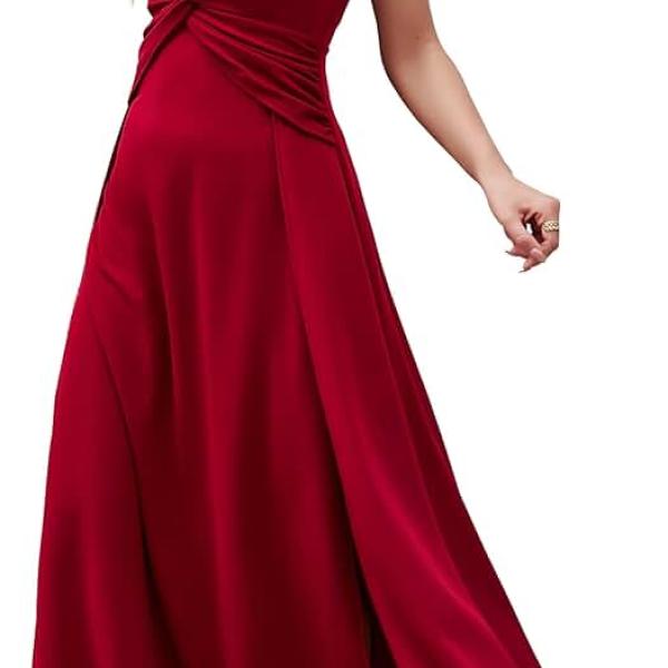 Wedding Guest Dresses for Women 2024 V Neck Formal Dresses for Women Sleeveless Evening