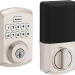 Kwikset Powerbolt 250 10-Button Keypad Satin Nickel Transitional Electronic Deadbolt Door Lock,