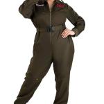 Plus Size Women's Top Gun Flight Suit Costume | Ideal for Halloween Parties & Themed Parties