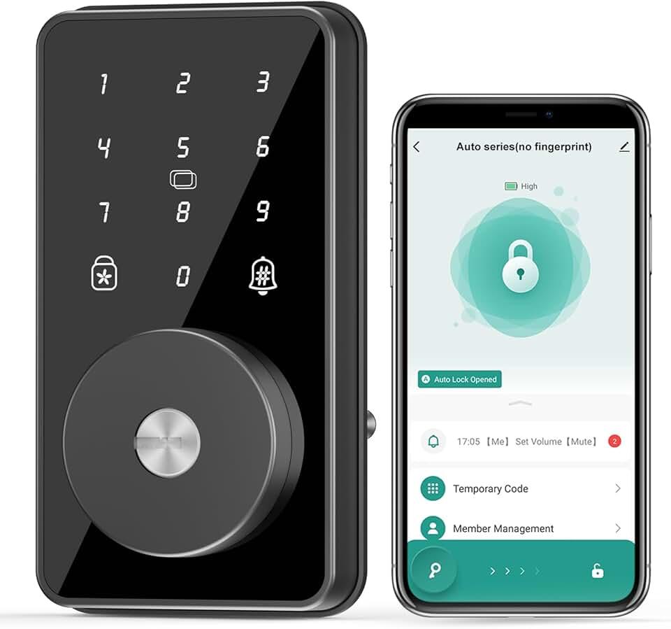 Smart Lock, 4-in-1 Keyless Entry Door Lock for Front Door, Digital Door Lock with Keypad, Bluetooth