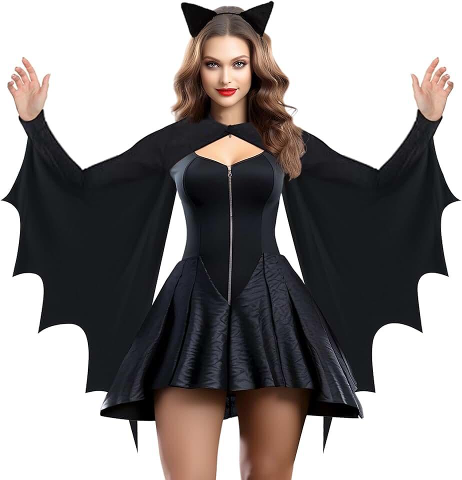 Halloween Costume Women Bat Costume Halloween Costume for Adult 2024 Plus Size Halloween Costume