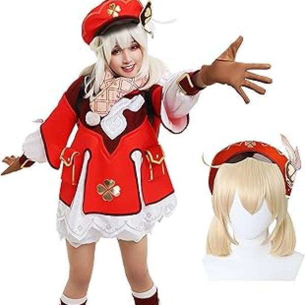 GenshinCosplay Costume Impact Costume Anime Cosplay Outfits Venti Klee HuTao Halloween With Hat.