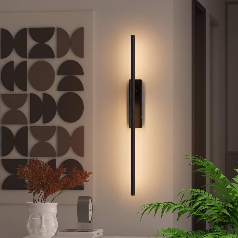 Battery Operated Wall Sconces, USB Rechargeable Wall Lights, Dimmable Wireless Linear Wall Lamp