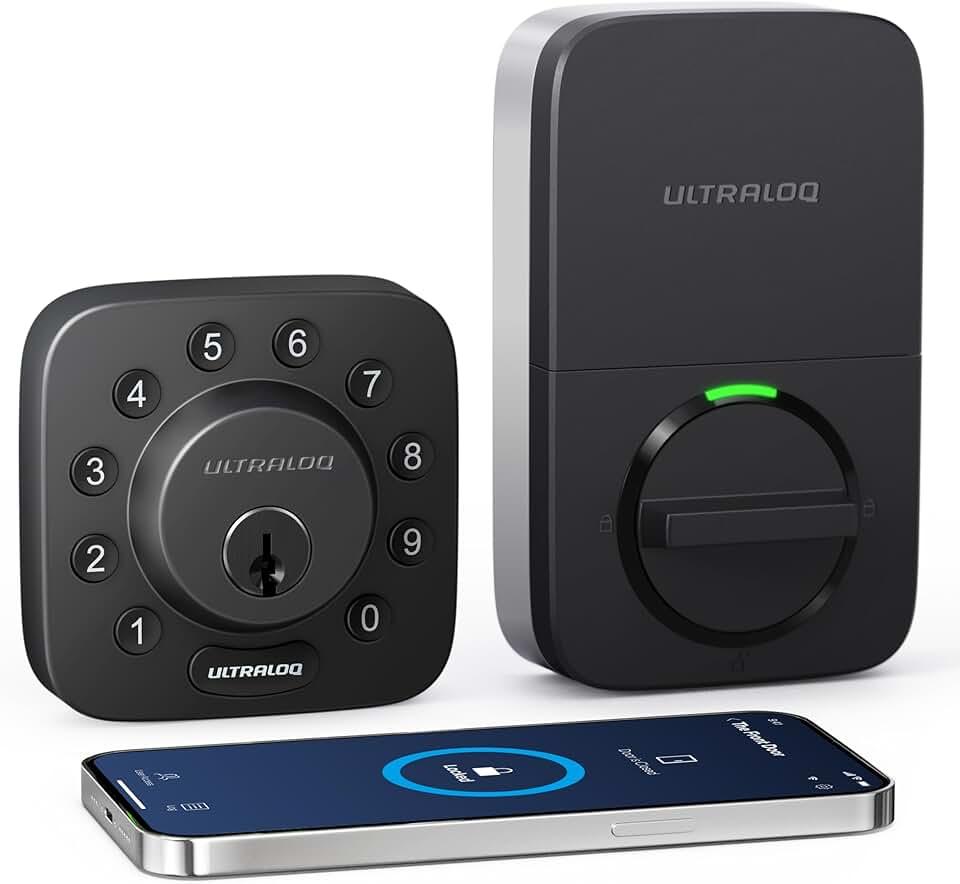 ULTRALOQ U-Bolt Smart Lock, 5-in-1 Keyless Entry Door Lock with App Control, Keypad Deadbolt, Auto