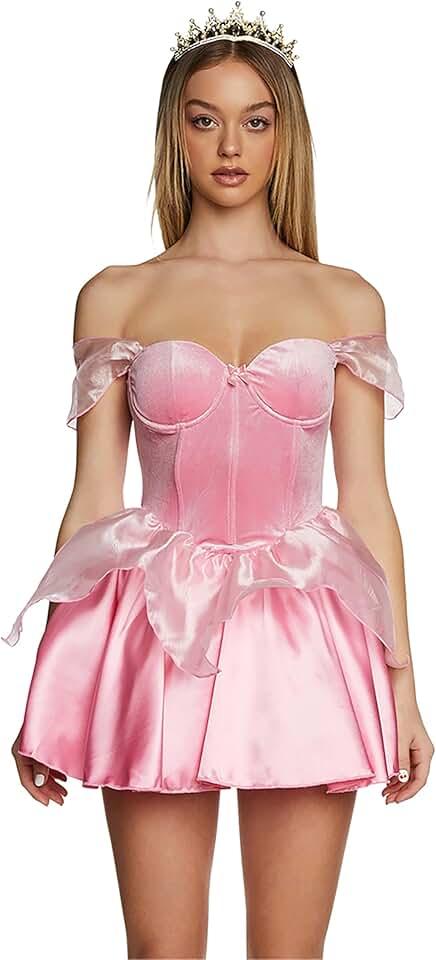 Sleeping Princess Aurora Costume - Tiara and Velvet Dress by Trickz N' Treatz -