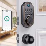 Keyless Entry Door Lock Deadbolt with Handle Set - Arpha 100 Code Smart Fingerprint Door Lock with