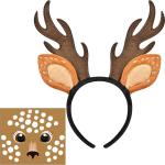 Deer Costume Adult Women Gilrs, Deer Antlers Headband, Deer Costume Face Sticker, Halloween Deer