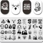 Halloween Nail Stamping Plates Horror Movie Characters Nail Art Stamp Plates Halloween Scary Face