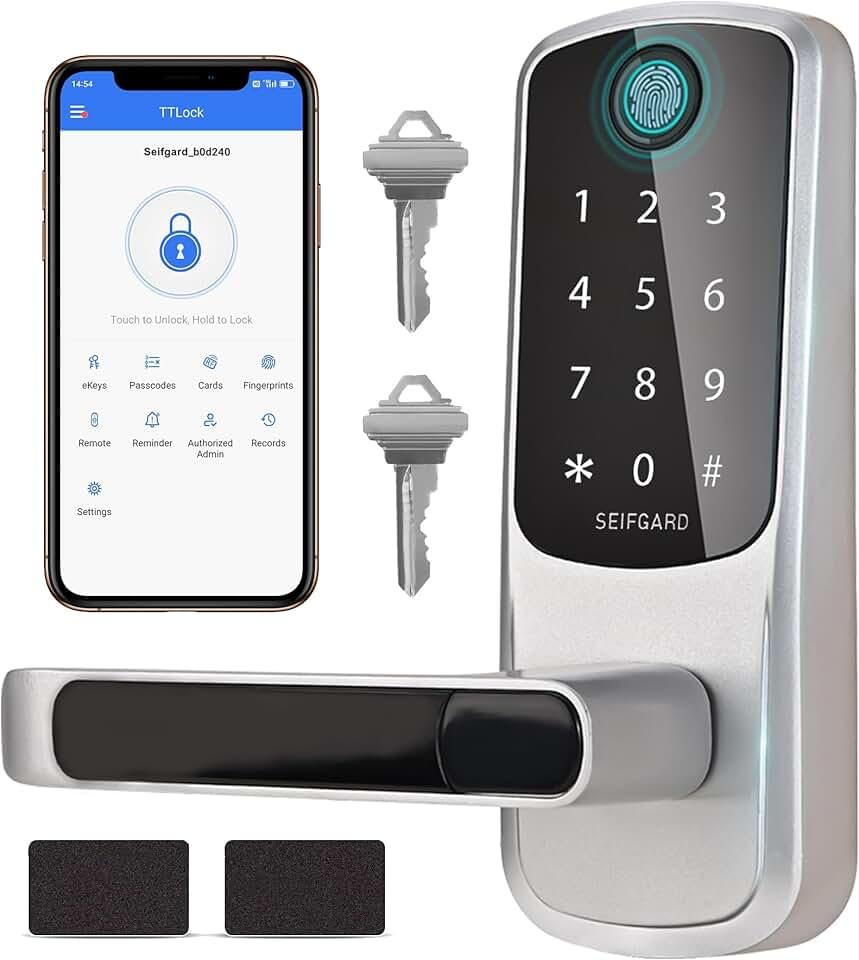 Keypad Door Lock with Handle,Smart Locks for Front Door,Smart Door Lock with Keypads,Fingerprint