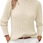 LILLUSORY Cable Knit Sweater Women's Soft Pullover Sweaters