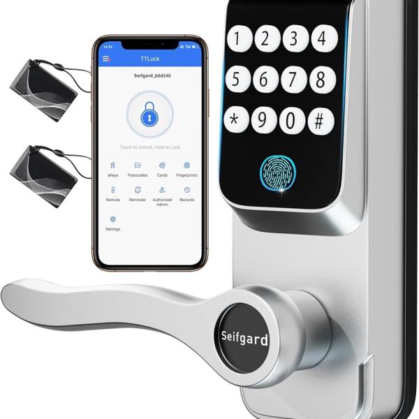 Smart Door Locks for Front Door,Keypad Door Lock with Handle, Keyless Entry Door Lock with