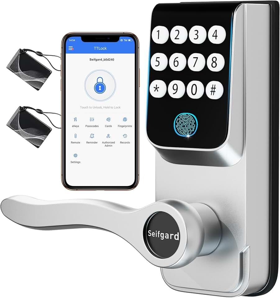 Smart Door Locks for Front Door,Keypad Door Lock with Handle, Keyless Entry Door Lock with