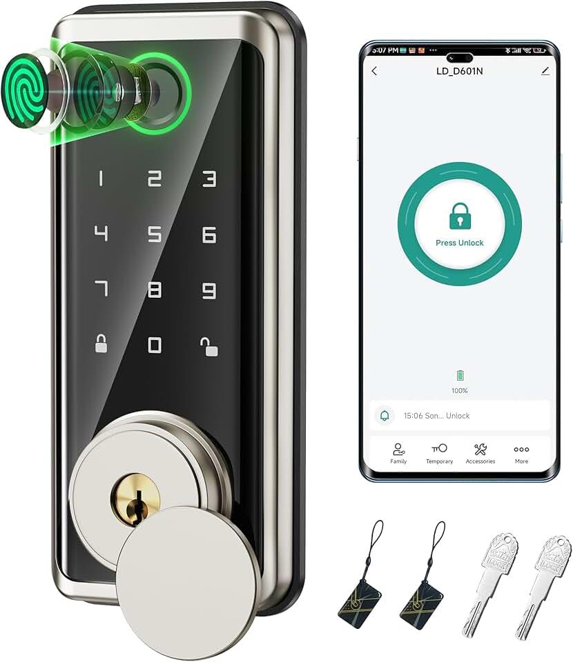 Sophia Keyless Entry Door Lock, Smart Auto Locks for Front Door & Key Fobs & Remote Control, Keypad