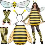 Bee Costume for Women Adults, Halloween Funny Bee Outfit Cosplay Accessories, Bee Dress Wing