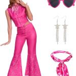 70s 80s Hippie Disco Cowgirl Outfit Adult Women Halloween Costume Cosplay Dress Up