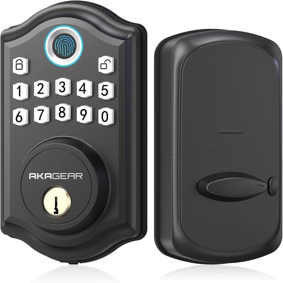 Keyless Entry Door Lock - AkaGear Smart Door Lock, Fingerprint Electronic Keypad Deadbolt Lock,