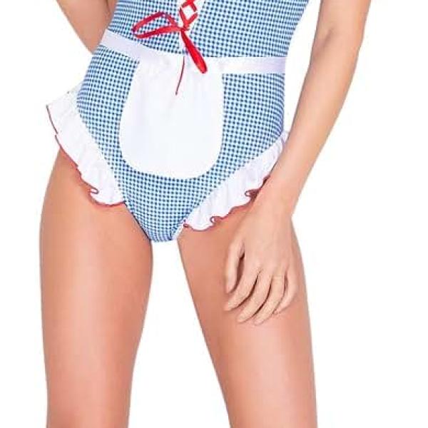 Women Dorothy Dress Costume Blue Gingham Dress Suit Fairytale Dress Adult Halloween Cosplay Costume