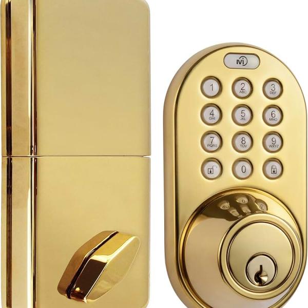 MiLocks DF-02P Keyless Entry Deadbolt Door Lock with Electronic Digital Keypad Entry, Polished