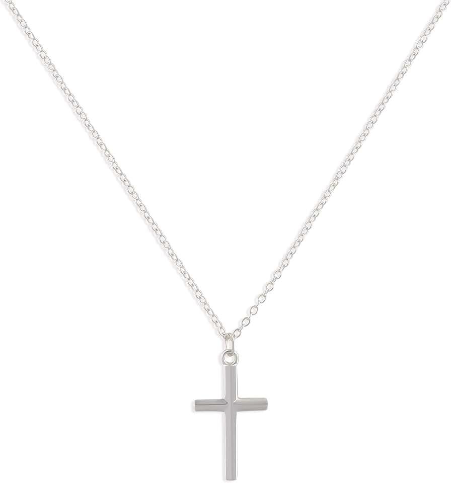 Befettly Tiny Cross Necklace, Women 14k Gold Filled Polished Faith Necklace Dainty Circle Pendant