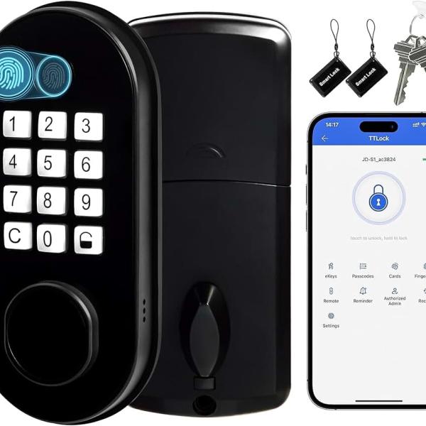 Fingerprint Door Lock with Keypad,Keyless Entry Door Lock with APP Control,Smart Locks for Front